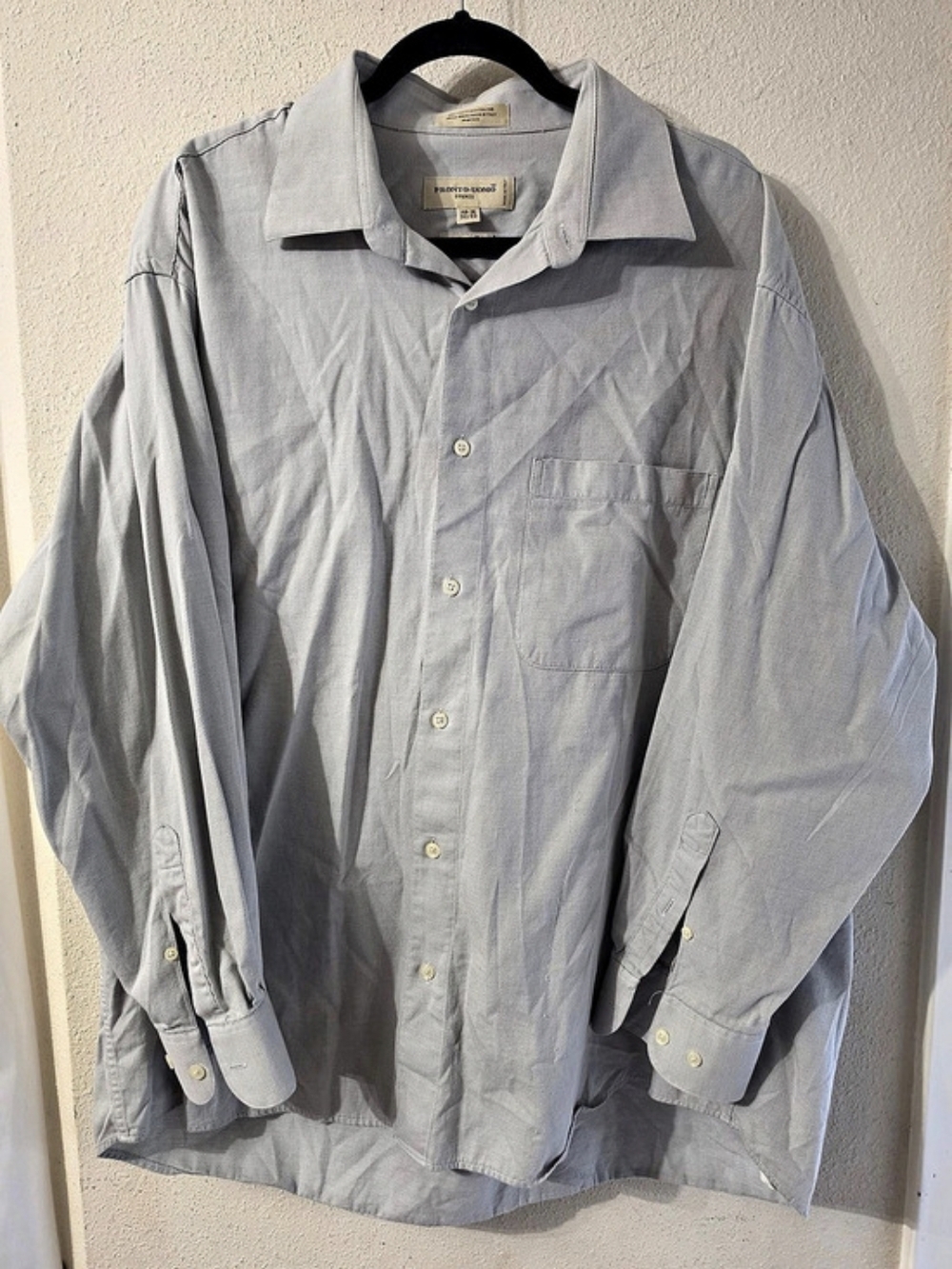 Pronto Uomo Men's Patterned Button Down Blue Size 46-18 (32/33) Like New